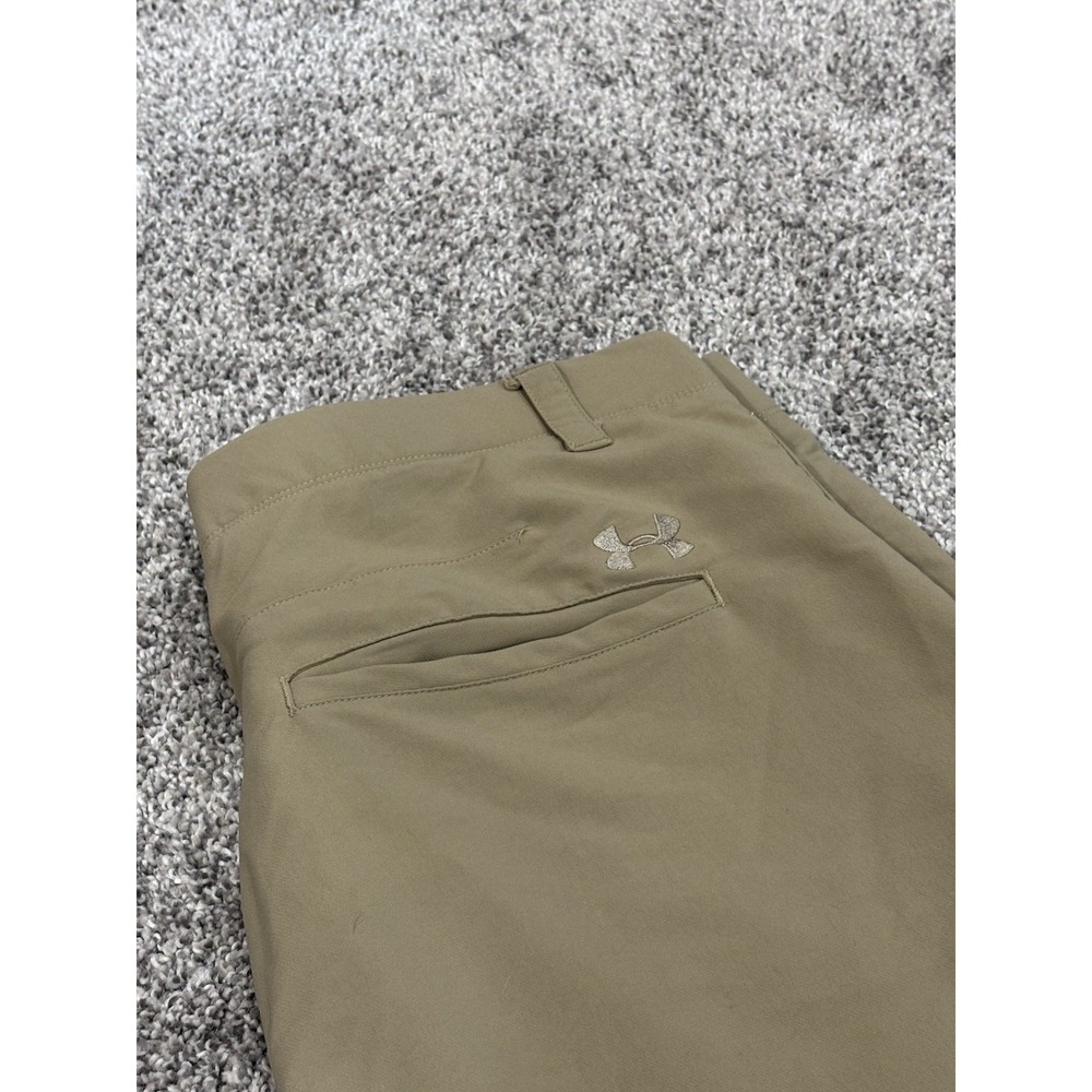 Under Armour Mens Match Play Golf Pants Khaki Tan Straight Leg 36x32
